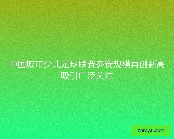 中国城市少儿足球联赛参赛规模再创新高吸引广泛关注